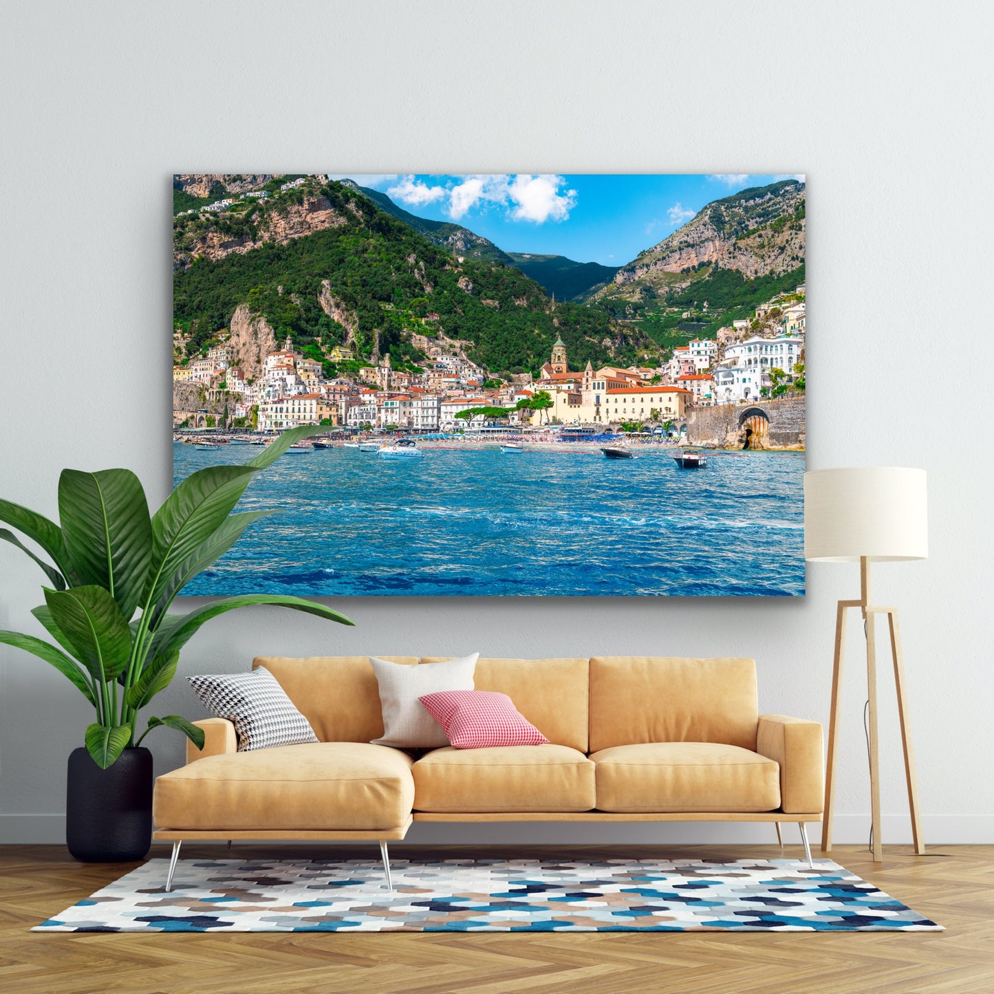 Amalfi coast town of Amalfi bay Italy