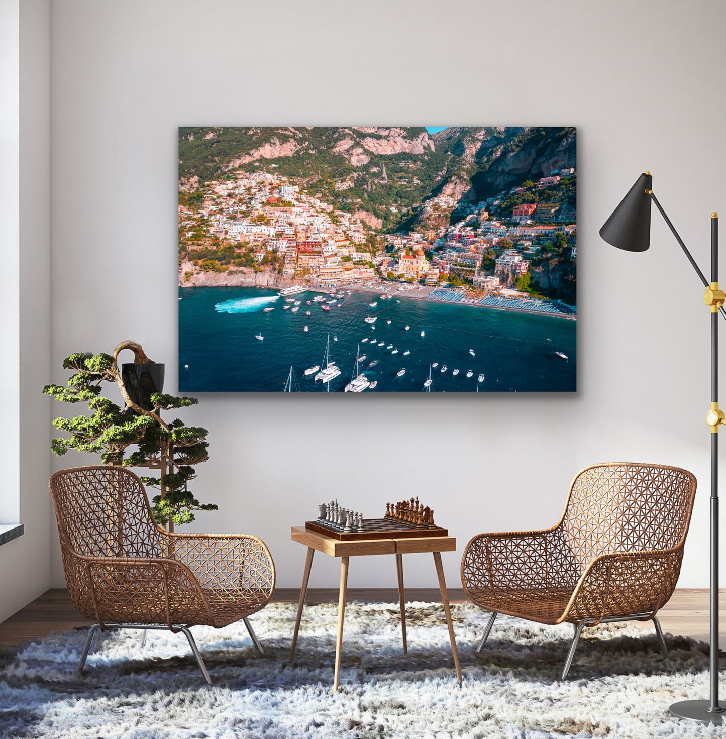 Amalfi coast Positano town and bay Italy