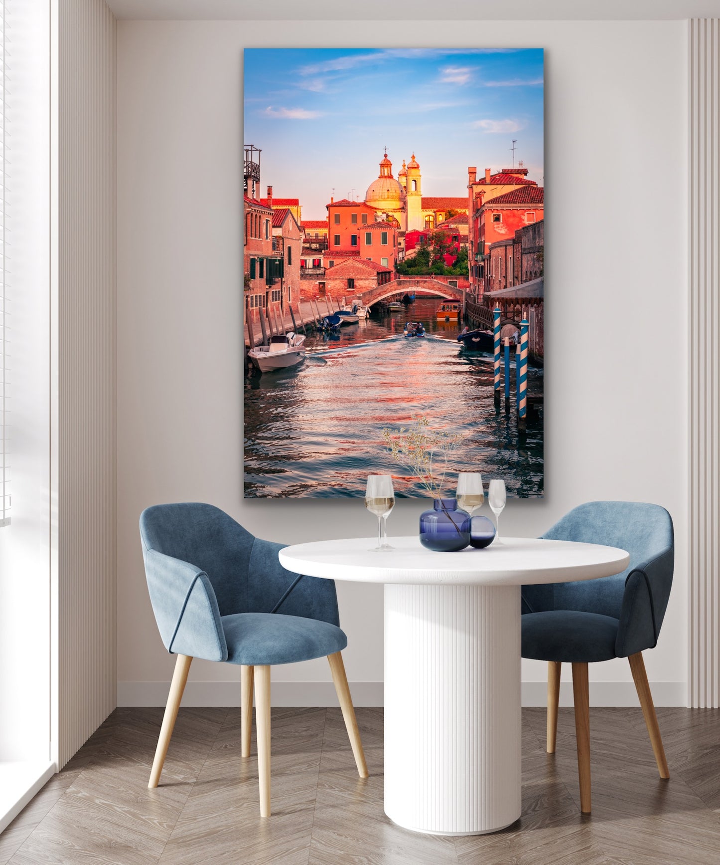 Venice canal locals bridge golden hour Italy