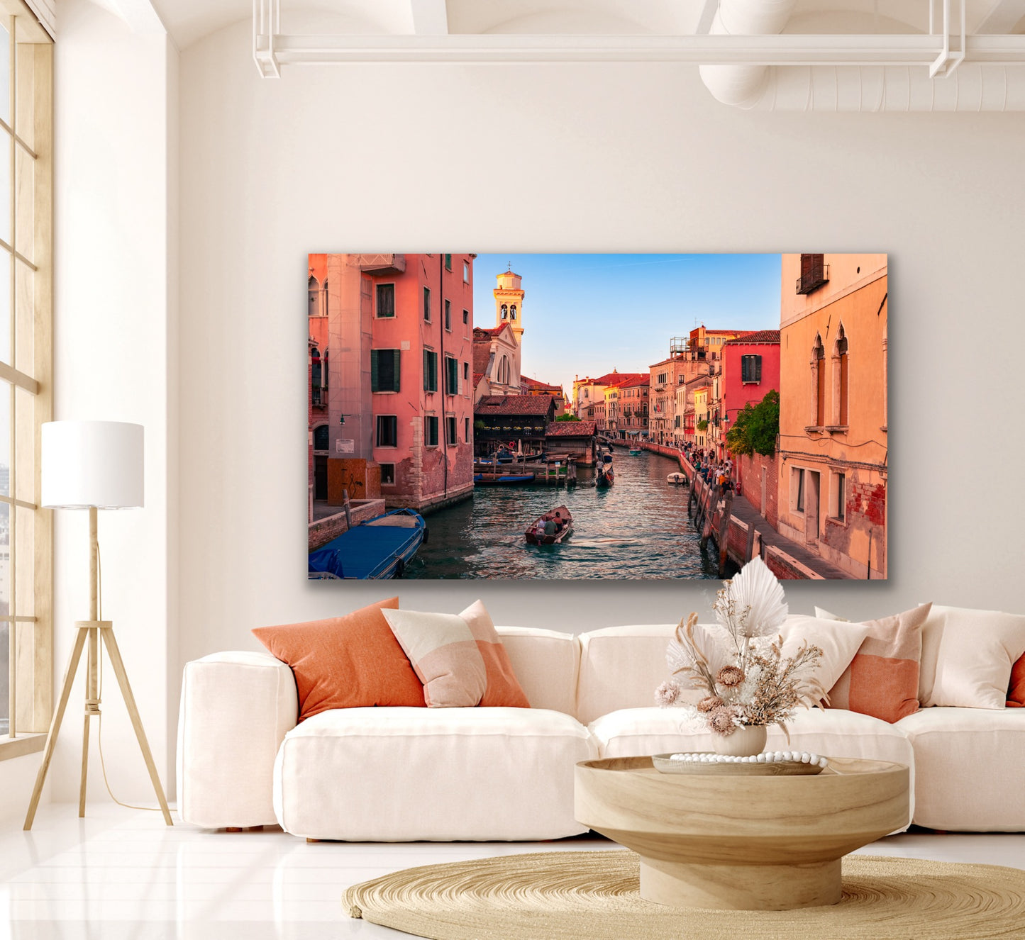 Venice canal gondola sunset Italy