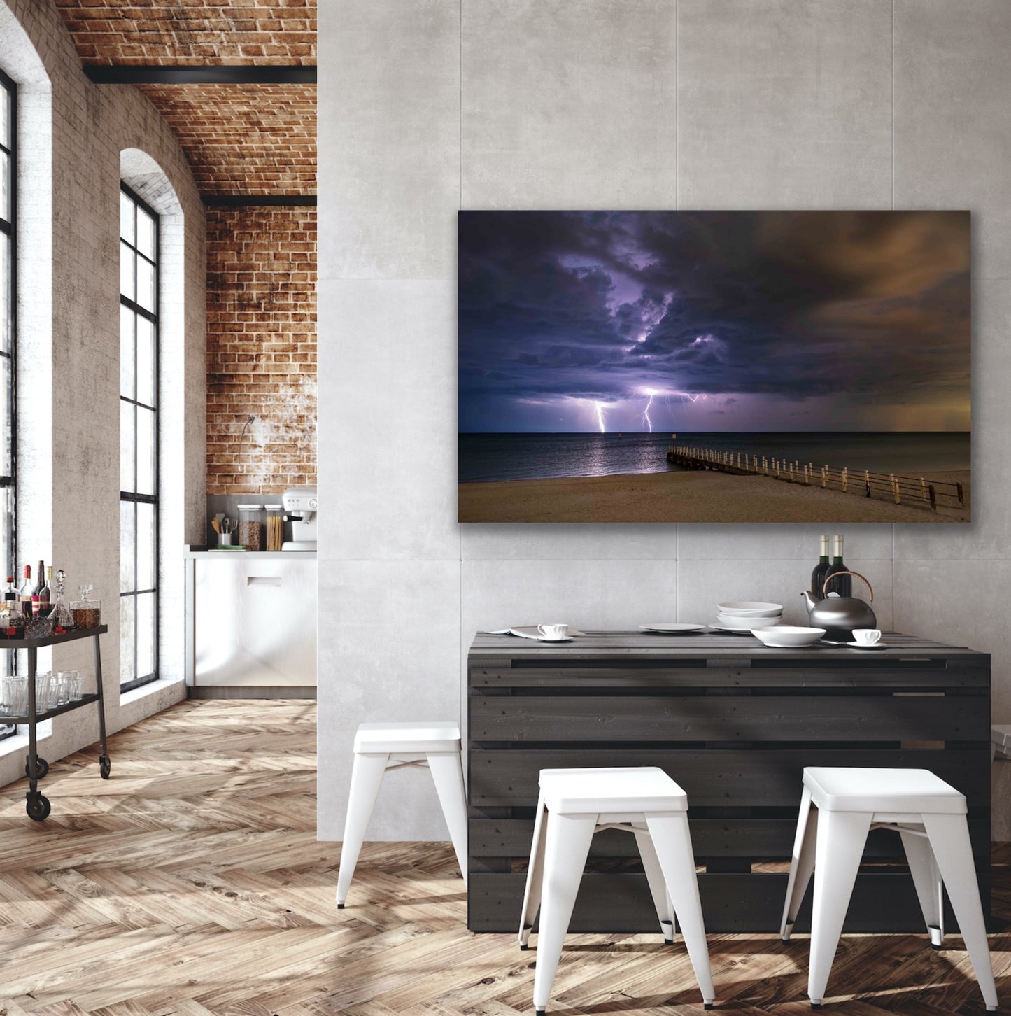 Chelsea beach pier lightning