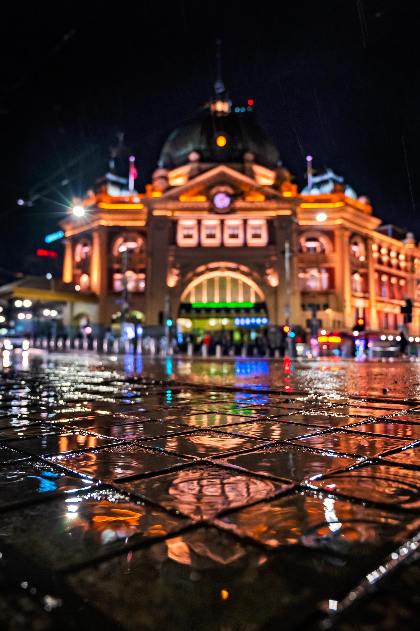 Flinders street station Melbourne night portrait