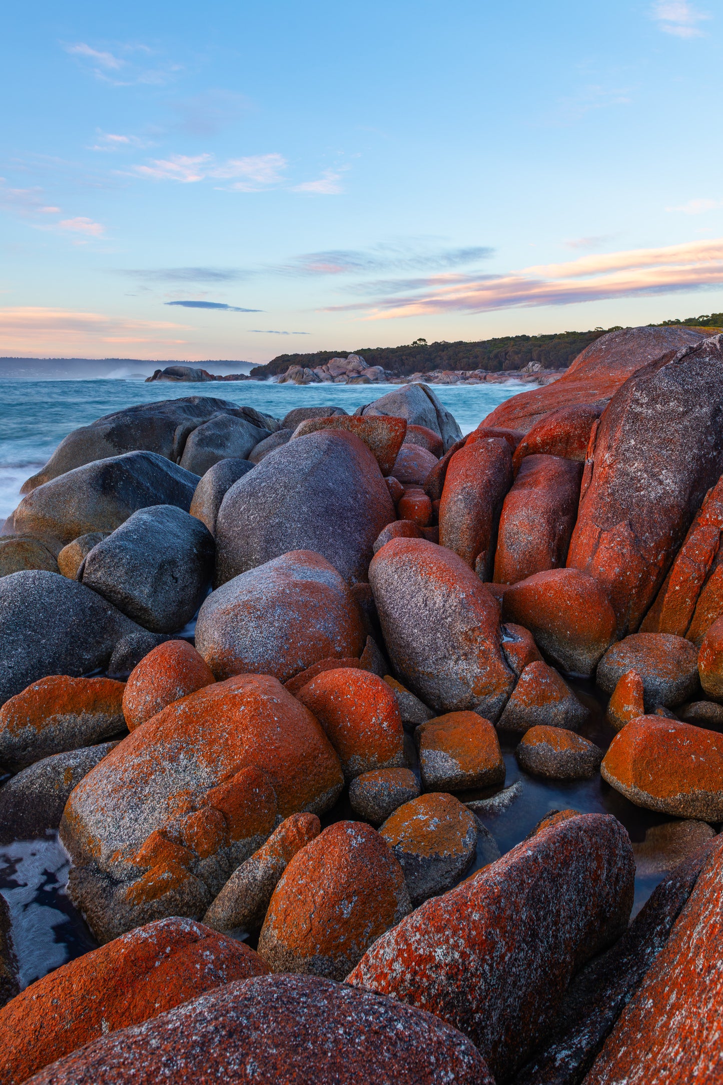 Bay of Fires sunrise portrait Tasmania