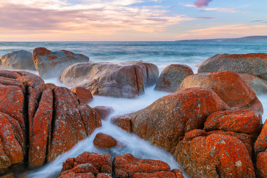 Bay of Fires rocks sunrise landscape Tasmania