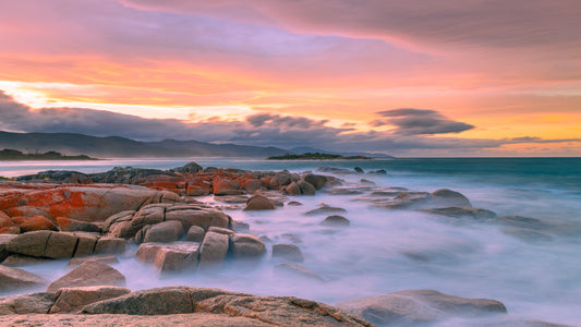 Bicheno beach sunset landscape Tasmania