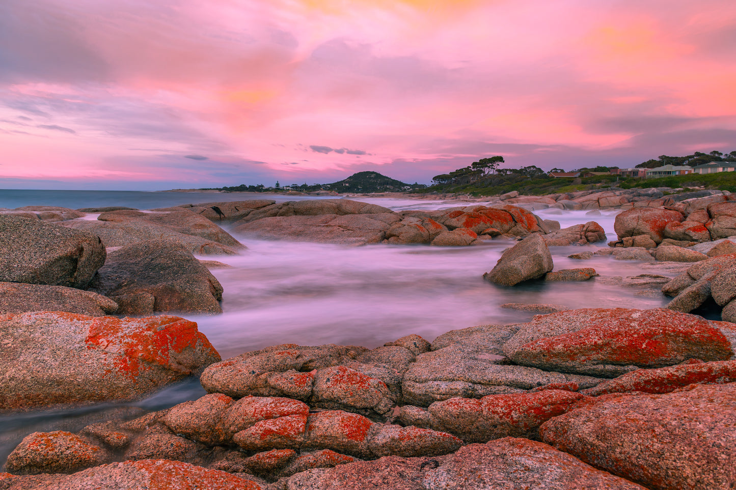 Bicheno beach sunset landscape Tasmania