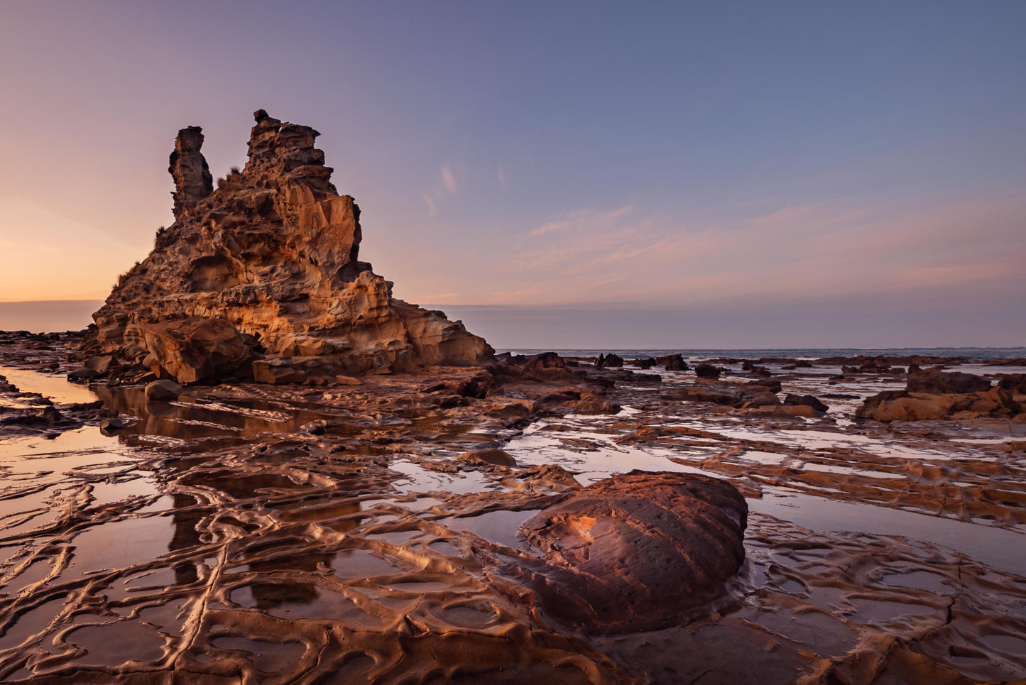 Eagles nest Inverloch sunset