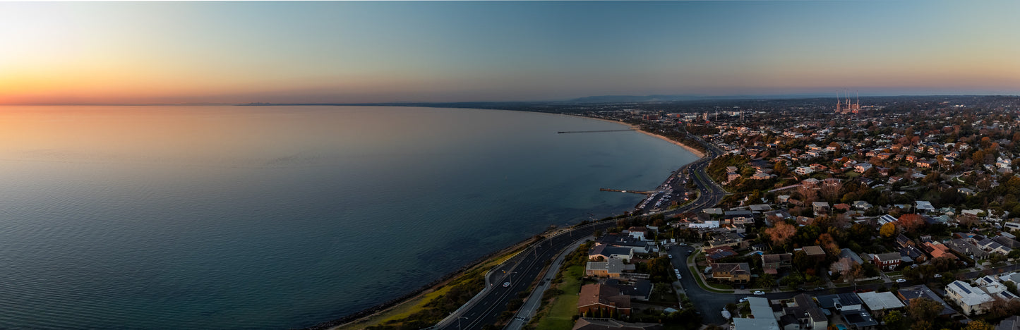 Frankston beach sunset panorama