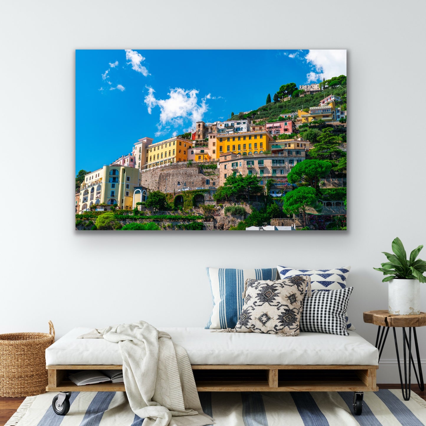 Amalfi coast cliffside houses Italy