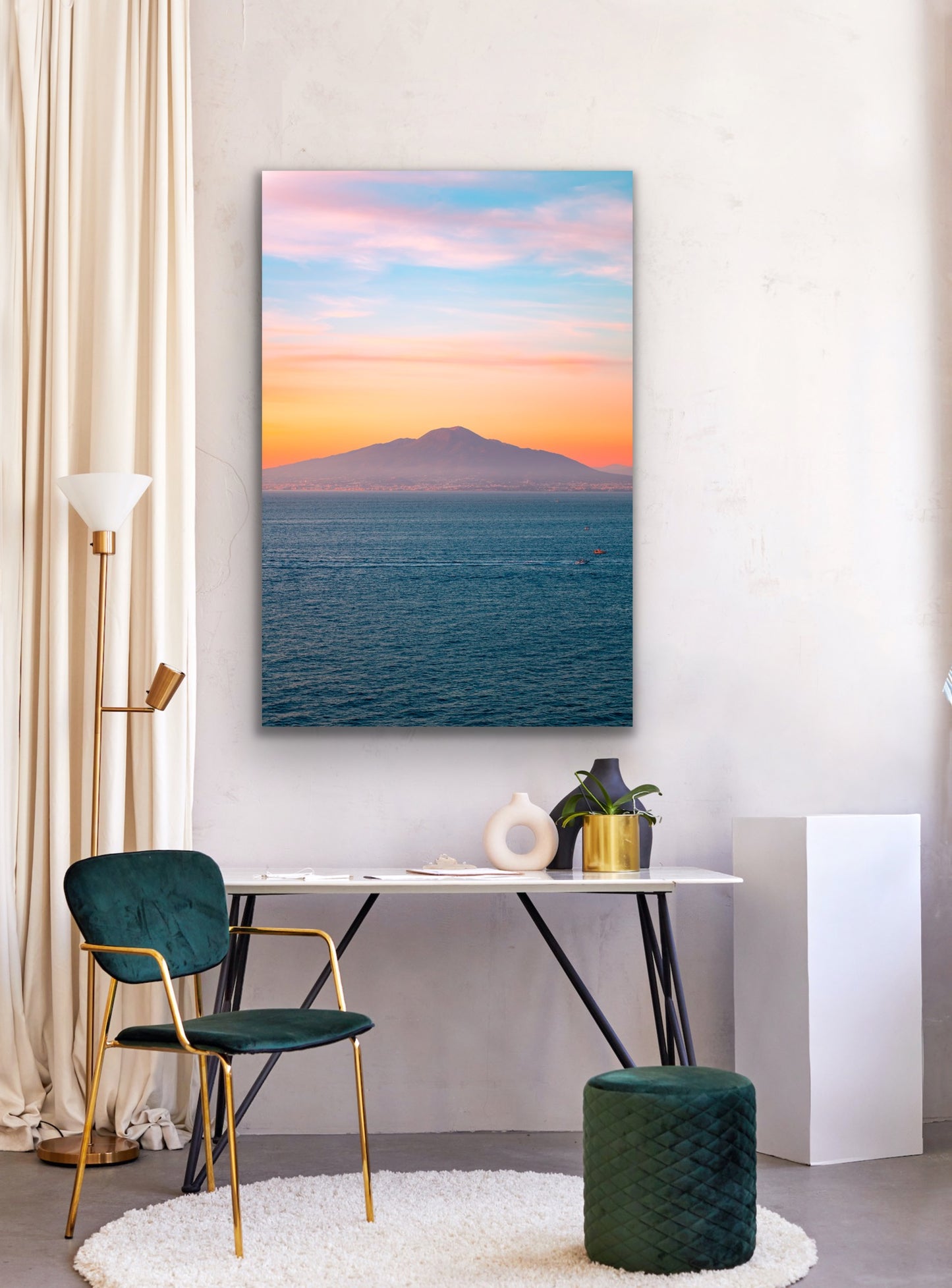 Mount Vesuvius sunset portrait from Sorrento Italy