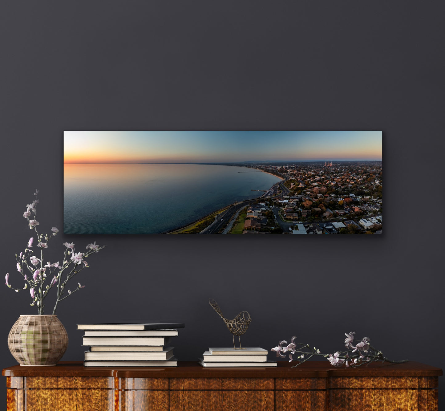 Frankston beach sunset panorama