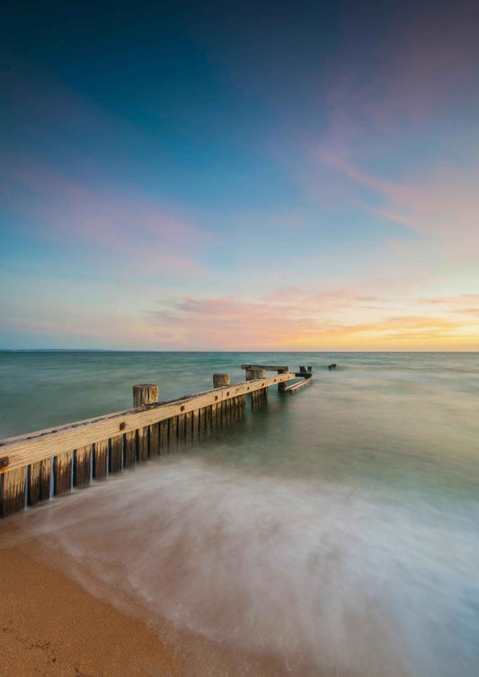 Mentone beach sunset portrait