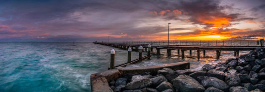 Mordialloc pier sunset panorama