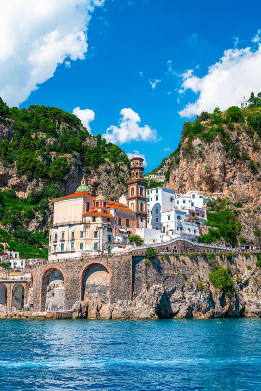 Amalfi coast cliffside town Italy