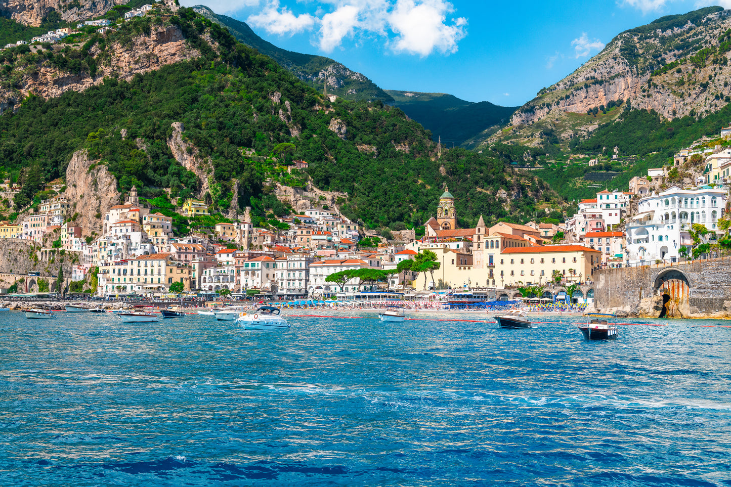 Amalfi coast town of Amalfi bay Italy