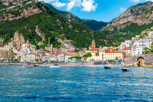 Amalfi coast town of Amalfi bay Italy