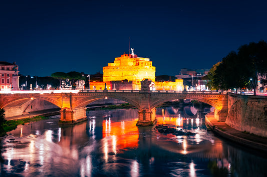 Castel Sant'Angelo at night Rome Italy