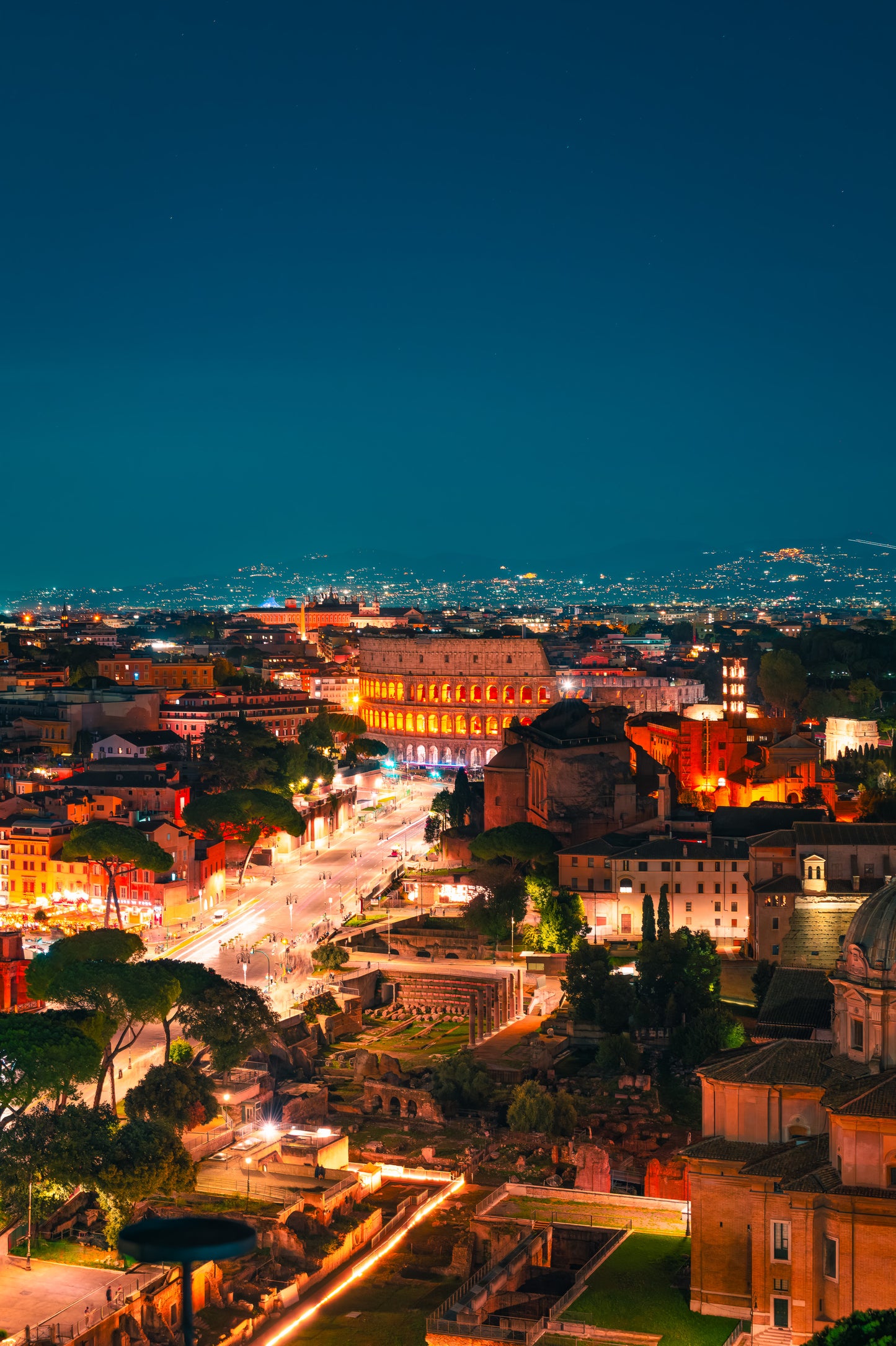 Colosseum at night portrait Rome Italy