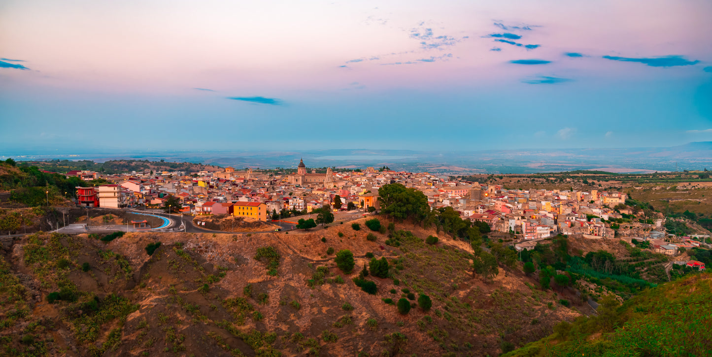 Millitelo in val di Catania sunset Sicily Italy