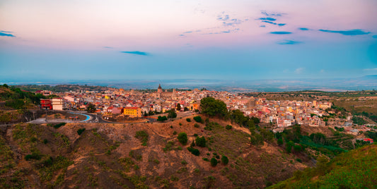 Millitelo in val di Catania sunset Sicily Italy