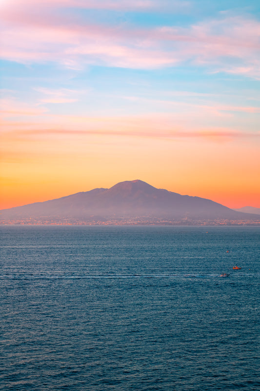 Mount Vesuvius sunset portrait from Sorrento Italy