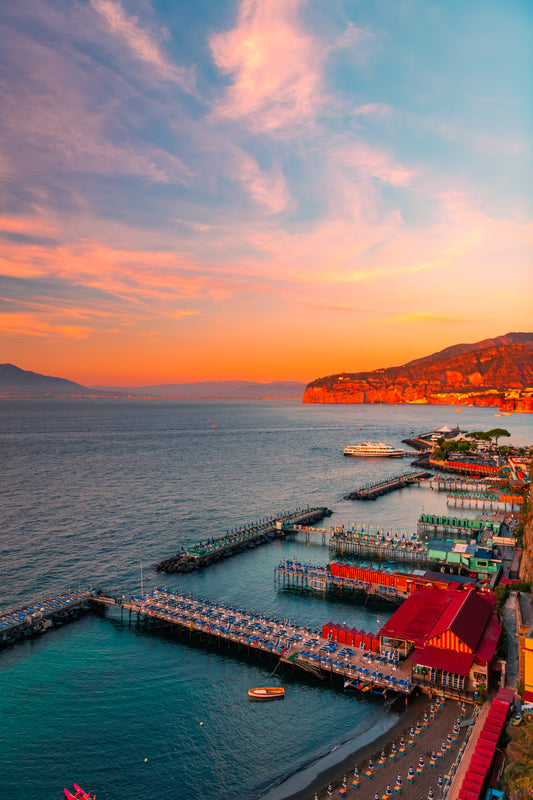 Sorrento bay portrait sunset Italy