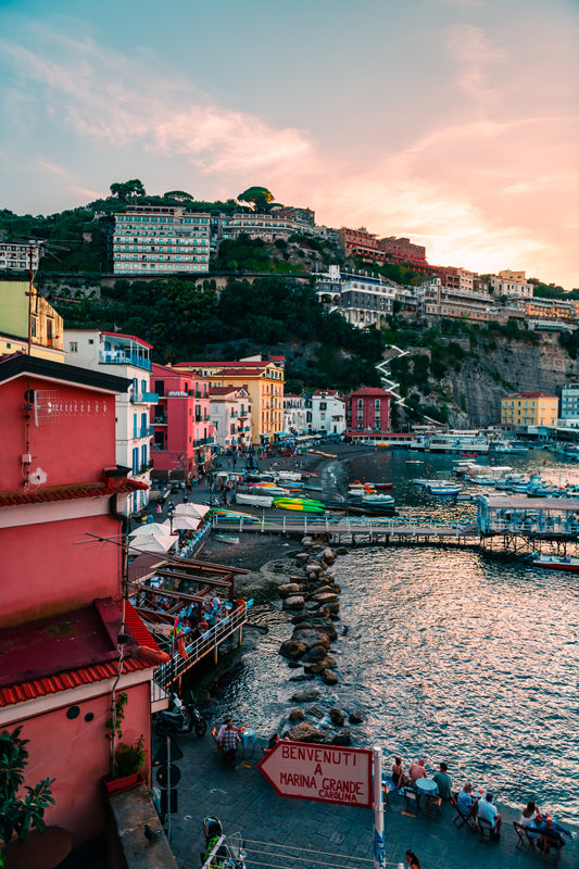 Sorrento Marina Grande sunset portrait Italy