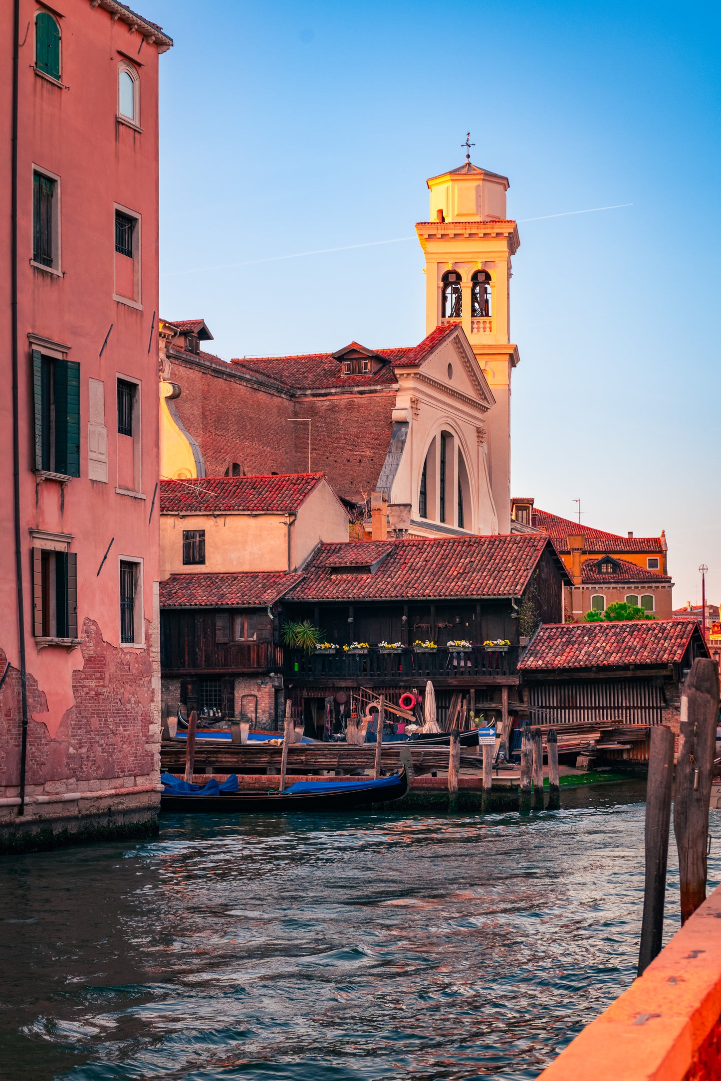 Venice gondola yard portrait Italy