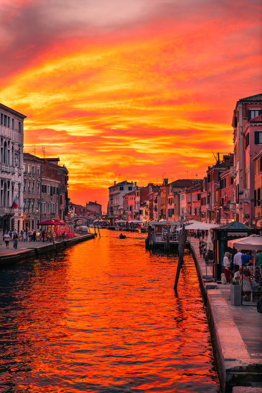 Venice canal sunset portrait Italy