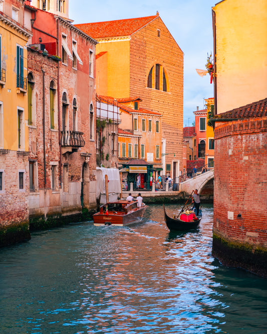 Venice taxi and gondola Italy