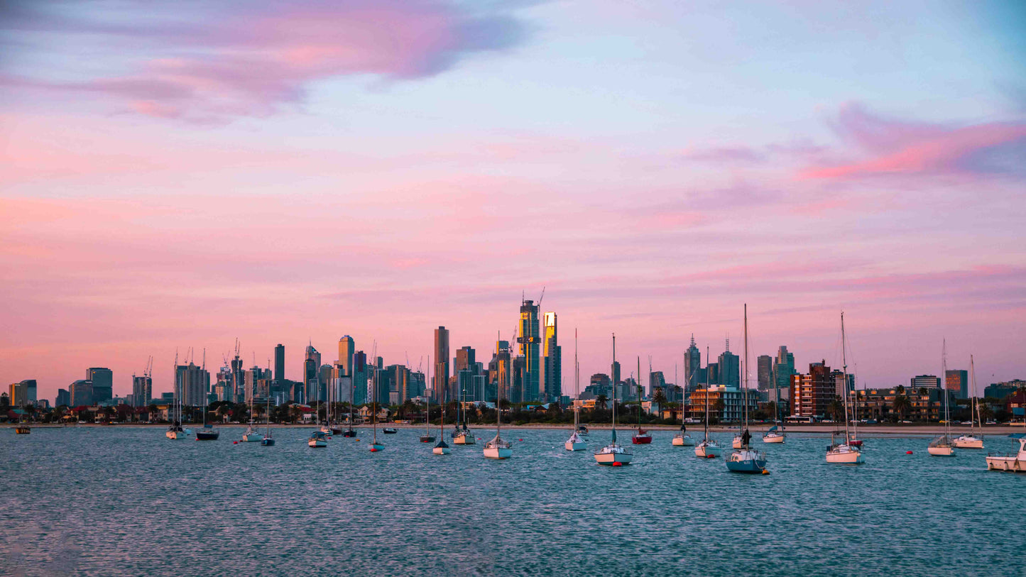 Melbourne City Skyline from St Kilda