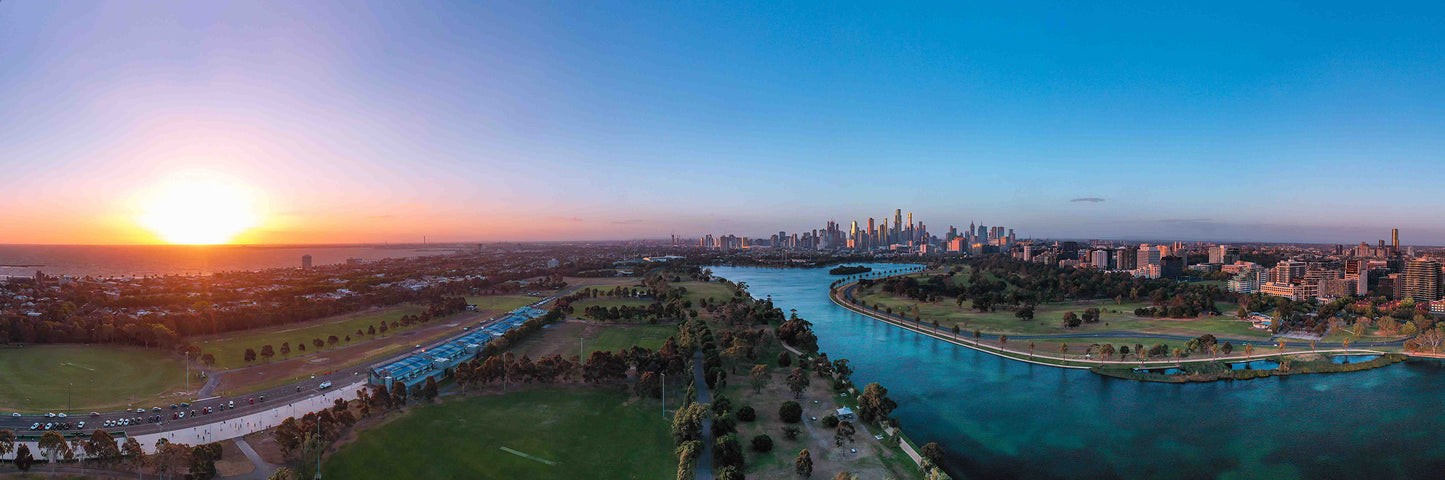 Albert Park Lake Melbourne panorama