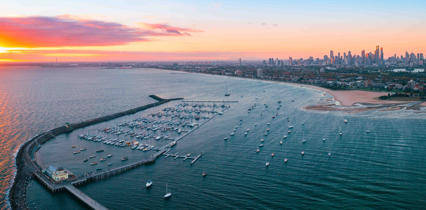 St Kilda sunset city skyline