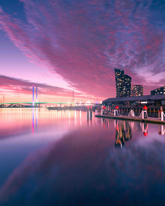 Docklands Bolte Bridge sunset