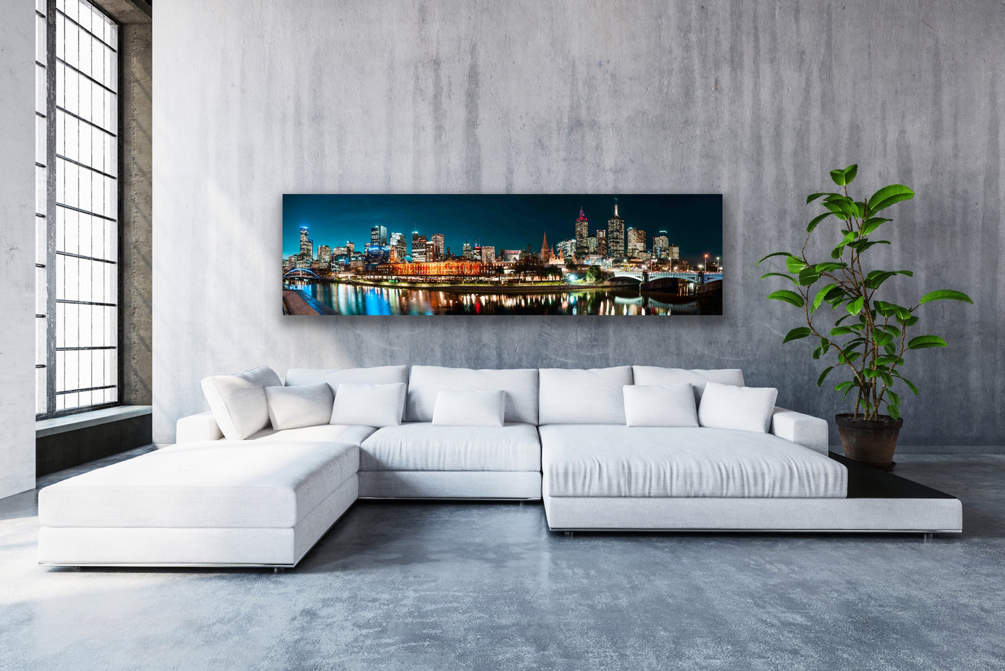 Melbourne city Yarra River panorama
